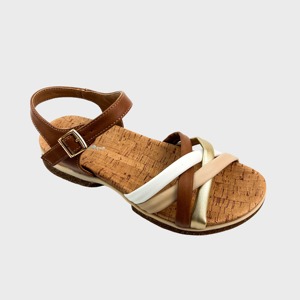 Casual Color-blocked PU Wedding Clogs Sandals Adjustable Buckle Ankle Strap Cork Soles <strong>Low</strong> <strong>Wedge</strong> for Walking Sandals - Product Image 1