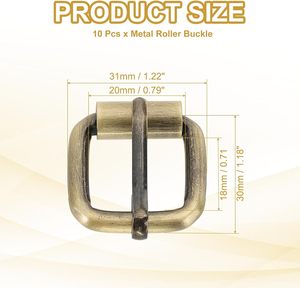 Metal <b>Roller</b> Buckle Pcs Inch Mm Belts Hardware Multi Purpose Pin Buckles For <b>Bags</b> Leather Belt Strap DIY Crafts Dog Leash Bronze - Product Image 2