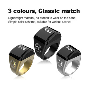 Anillo Inteligente Islámico con Contador, Brújula <span class=keywords><strong>Qibla</strong></span> y Alarma de Oración, Batería Recargable, Anillo Zikr - Product Image 2