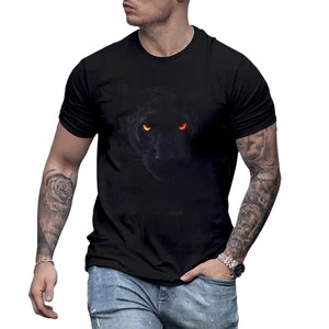 T-Shirt a Maniche Corte da Uomo con Stampa Digitale 3D <span class=keywords><strong>Pantera</strong></span> Nera per un Look Cool e alla Moda - Product Image 2