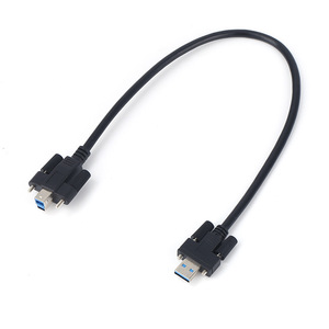 HOLLOW USB 3.0 AM To BM Cable 0.5M With <b>Screw</b> Mounting Tinned <b>Copper</b> Connector Black - Product Image 5