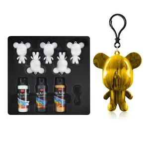 Ensemble d'art en céramique massif blanc géant Teddy Diy Arylic Violent Acrylic Poring 3D Bear Fluid Paint