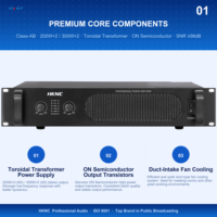 Amplificateur professionnel en métal à 2 canaux 200W *2 8 Ohm en pont avec audio haute résolution HG-A2200 pour KTV, karaoké, événements de mariage et spectacles en direct
