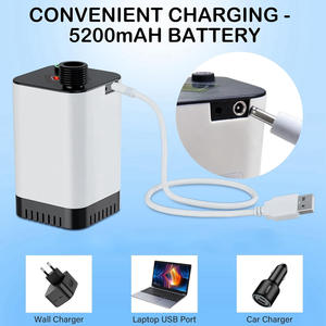 ปั๊มอาบน้ำกลางแจ้งแบบชาร์จไฟได้5200mAh แบตเตอรี่จอแสดงผลดิจิตอลถังกระแสคงที่ตั้งแคมป์เดินทางเดินป่ารถสัตว์เลี้ยง - Product Image 4