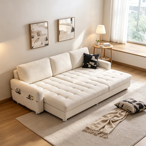 Sofá Cama Extraíble con Cojín de Asiento Acolchado, Tela Chenille, Sofá Convertible Multifuncional para Sala de Estar, Sofá Tapizado de 3 Plazas - Product Image 1