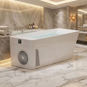 Baignoire froide en acrylique tout-en-un Ambohr avec refroidisseur d'eau intégré et fonction massage pour adultes, livraison rapide en 3 jours. - Product Image 1