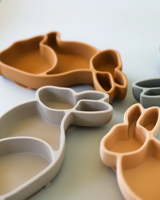 Nouvelle assiette à ventouse en silicone de qualité alimentaire pour enfants, vaisselle pour bébé, passe au micro-ondes et au lave-vaisselle