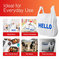 Sacs en plastique personnalisés Hello, sacs en plastique biodégradables pour t-shirts, emballages imprimés avec logo, sacs en plastique pour entreprises, sacs de shopping