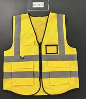 Salut Vis Polyester maille toile veste respirant décontracté travail gilet de sécurité poches haute visibilité matériau réfléchissant pour l'automne