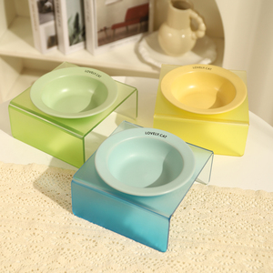 Nouvel Arrivage – Gamelle surélevée pour chat <span class=keywords><strong>en</strong></span> <span class=keywords><strong>verre</strong></span> et céramique, 8 couleurs, avec support <span class=keywords><strong>en</strong></span> plastique - Product Image 3