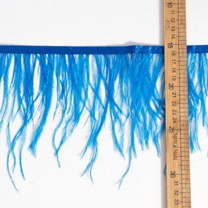 Tira de tela de plumas de avestruz para accesorios de ropa DIY 10-15cm tela decorativa borde teñido patrón baile latino falda vestido puño - Product Image 1
