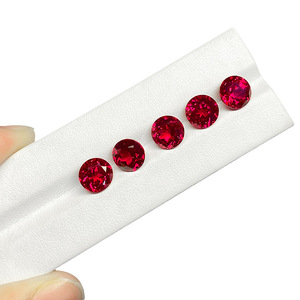 Rubis de laboratoire rond, pierre précieuse lâche, cultivé par procédé <span class=keywords><strong>Verneuil</strong></span>, poli, pierre principale pour bagues et montures de bijoux - Product Image 4