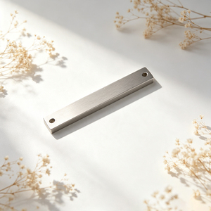 Rectangle Blank Stainless Steel Metal <b>Name</b> Label Custom Logo Metal <b>Tag</b> Two Holes Clothing and Bag Hardware Accessories - Product Image 6