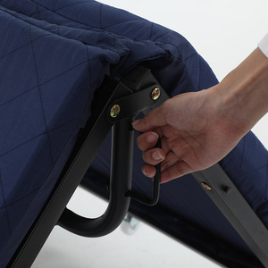 Lit pliant Myb à trois sections, taille simple, bleu foncé, lit de bureau multifonctionnel pliable avec dossier réglable - Product Image 1