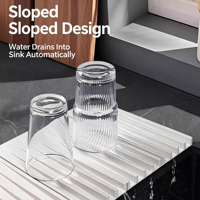 Tapis de séchage en silicone pour vaisselle, design incliné pour drainage, tapis de drainage d'eau pour comptoir de cuisine, résistant à la chaleur, antidérapant, pour bols et assiettes