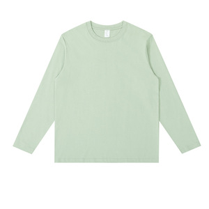 Ropa Interior Exterior de manga larga para hombre/mujer a juego de colores avanzados, Camisa de algodón de otoño 100% de punto, patrón sólido suave sin costuras - Product Image 1
