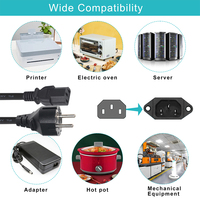 Kabel Daya VDE 250V EU Schuko ke IEC C13, 2M H05VV-F 3G0.75mm² Kabel Listrik untuk Monitor PC Server