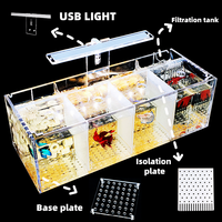 Aquarium compact empilable en acrylique multicouche pour poissons Betta, avec séparateur et boîte d'élevage, sans filtre nécessaire - Offre Spéciale
