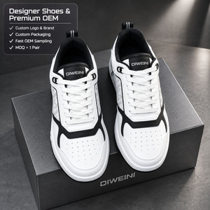 Chaussures de marche urbaines blanches de haute qualité pour hommes, de marque de luxe, neuves. - Product Image 1