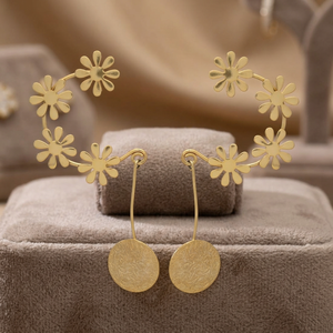 Boucles d'oreilles manchette en laiton faites à la main, style bohème ethnique classique unisexe, pour anniversaire - Product Image 3