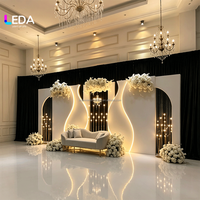 Décorations de mariage LEDA, accessoires de fond de scène luxueux et élégants, ensemble de fonds de scène en PVC acrylique avec éclairage LED pour les scènes de mariage
