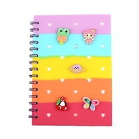 Carnet à spirales A5 en silicone rigide, détachable, avec motif cœur creux, pour planificateur, cahier d'exercices DIY, reliure à feuilles mobiles