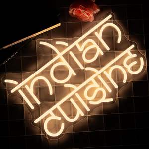 Letrero de Neón de Cocina <span class=keywords><strong>India</strong></span> con Diseño Gratuito y Venta Directa de Fábrica, Letreros de Neón de <span class=keywords><strong>Comida</strong></span> <span class=keywords><strong>India</strong></span> Atenuables para Decoración de Paredes - Product Image 6