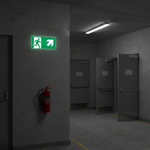 Uscita di emergenza segno della freccia destra. 200 in PVC luminescente * 400 mm - Product Image 3