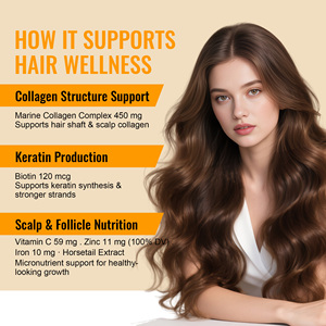 Increase Hair Thickness Hair Growth Gummies Vitamin A Follicle Nourishing Hair Care Dietary <b>Supplement</b> Gummies - Product Image 4