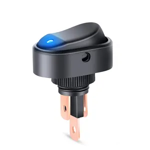 Interruptor de palanca de encendido y apagado iluminado de 12V 30A interruptor de forma ovalada SPST de 3 pines con orificio de 12mm para automóviles, camiones, barcos marinos RV