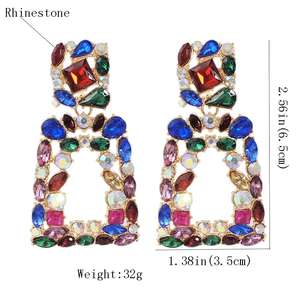 Imcute — boucles d'oreilles carrées, en strass, pour femmes, accessoires, bijoux de luxe pour dames, nouvelle tendance - Product Image 4