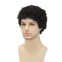 Perruque Afro Synthétique Réglable et Moelleuse pour Hommes et Femmes, Idéale pour Cosplay, Anime, Fêtes d'Halloween, Perruques Fantaisie Amusantes, Transparente, Petite Taille 150%
