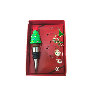 Christmas Wine Stoppers Set PVC Holiday Decorative Bottle Sealers For Wine Spirits Preservation - Product Image 2