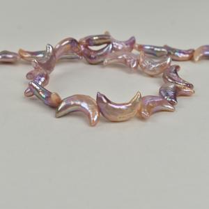 Collar de Perlas de Agua Dulce Naturales de Color Morado Luna, Perlas de Agua Dulce Semiterminadas de Forma Barroca con Luz Intensa, Accesorios para DIY, Perlas Sueltas - Product Image 2