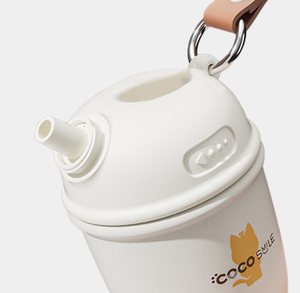 Borraccia con Cannuccia Personalizzabile, Tazza da Caffè in Acciaio Inox 316, Bottiglia per Bere Caffè - Product Image 3