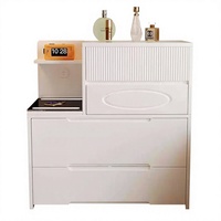 Coiffeuse extensible à rabat français, meuble de maquillage multi-tiroirs, console de rangement pour chambre à coucher
