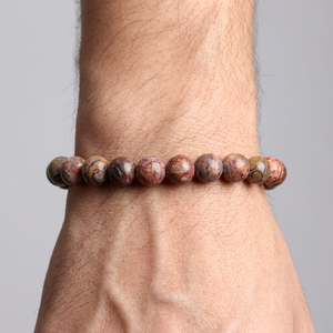 สร้อยข้อมือลูกปัดลายเสือดาว หินธรรมชาติ สไตล์โบฮีเมียน ใส่ได้ทุกวันสำหรับทุกเพศ - Product Image 2