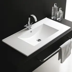Wholesale Modern Lavabo Ceramic Thin Edge Rectangular Hand Wash Basin Bathroom Vanity Sink