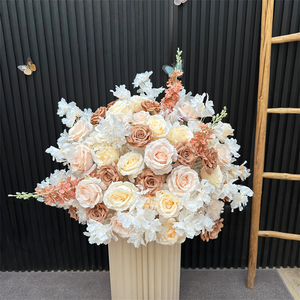 Boule de fleurs de Delphinium de haute qualité, rose blanche et marron, centre de table, boule florale de 80 cm pour mariage, Saint-<span class=keywords><strong>Valentin</strong></span>, décoration de fête - Product Image 4