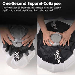 Godox CS-50T 50cm CS-65T 65cm CS-85T 85cm Boîte à lumière pliable type lanterne, installation rapide, portable, forme ronde, monture Bowens - Product Image 3