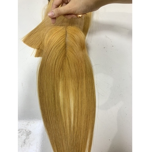 Cheveux longs OEM 100% cheveux humains vietnamiens, mèches lisses avec fermeture, couleur blonde 613, texture douce et lisse - Product Image 4