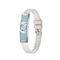 Pulsera Inteligente L18, Reloj de Joyería de Cristal, Monitor de Sueño, Monitor de Salud, Elegante Regalo para Mujer, Resistente al Agua, Fitness