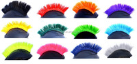 Bleu Punk perruque Mohawk Warhawk perruque accessoire bâton sur casque pour Ski Skate vélo motard vélo Scooter moto