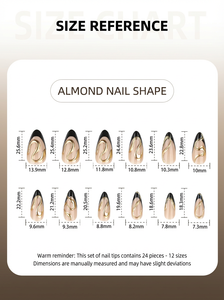 LEFAN <span class=keywords><strong>Faux</strong></span> <span class=keywords><strong>Ongles</strong></span> de Luxe 3D Chrome Doré à Presser, Forme Amande, French Noir, Réutilisables, Motif Spirale Métallique, Vente en Gros, 24 Pièces, Longueur Moyenne - Product Image 6