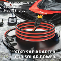 Adaptateur Chargeur SAE XT60 Mâle/Femelle, Kit Connecteur Câble Panneau Solaire 10AWG Cuivre PC IP67, 2 Broches 30A 60V pour Station d'Énergie Portable
