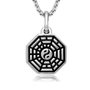 Colgante con patrón Bagua Retro, collar de acero inoxidable, diseño geométrico, símbolo Yin Yang, joyería de moda para hombres y mujeres SP194 - Product Image 1
