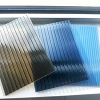 Panneau en polycarbonate translucide bleu, plaque creuse en PC, taille personnalisée pour toit, lucarne, serre, auvent