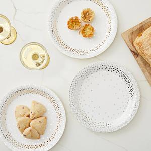 OEM Disposable 9-Inch Round Party <b>Plates</b> Modern Polka Dotted Confetti Foil Designs for Birthday Parties-Factory Direct Supplies - Product Image 2