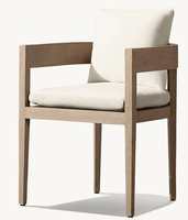 Fauteuil de salle à manger d'extérieur BALMAIN en teck de luxe moderne avec pieds coniques - Résistant aux intempéries