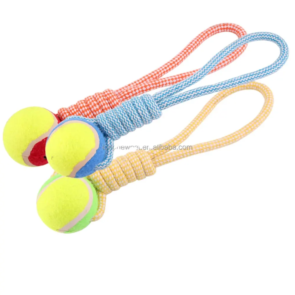 Palline da Tennis per animali domestici con corda per cani giocattoli per animali domestici nodo di corda giocattolo fatto a mano per cani